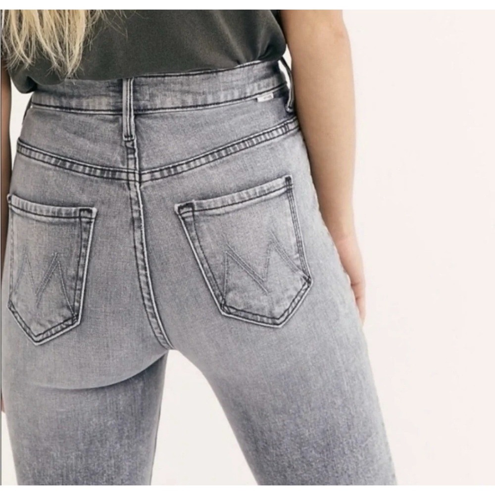 MOTHER The‎ Swooner Ankle Zip Jeans Size 26 Black Gray Stretch Desiner Denim